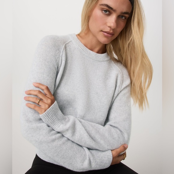 Vuori Sweaters - NWT Vuori Emillie Cashmere Crew in Pale Grey Heather